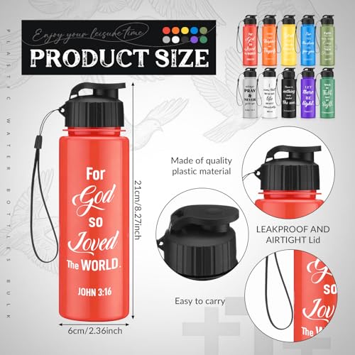 Mifoci 20 Pcs Christian Religious Water Bottle Bulk 17 oz, Bright - color: Bright