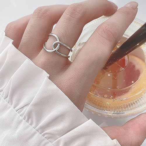 Handmade Rings 925 Sterling Silver Band Ring Adjustable Open Knuckle Rings Thumb Ring Statement Rings for Women Minimalist Jewelry - color: Pattern 3