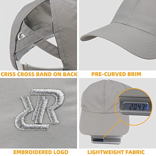 Women Criss Cross Ponytail Baseball Cap - color: Light Grey
