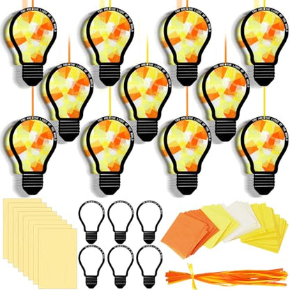 Motipuns 32 Sets Sunday School VBS Light Suncatcher Crafts Bible Kits - style: Light Bulb