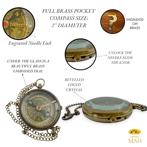Handmade Religious Brass Compass Gift with Engraved & Embossed Faith Messages – Inspirational Christian Religious Gift Keepsake for Baptism, Confirmation, Christening, First Communion or Christmas - style: For I Know – Edition 2