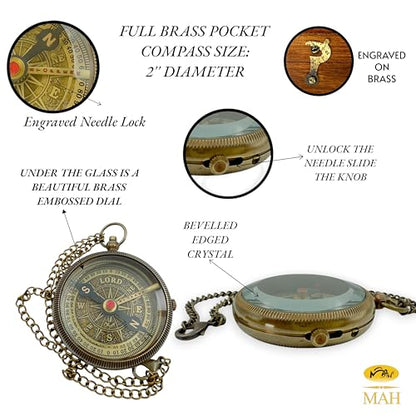 Handmade Religious Brass Compass Gift with Engraved & Embossed Faith Messages – Inspirational Christian Religious Gift Keepsake for Baptism, Confirmation, Christening, First Communion or Christmas - style: For I Know – Edition 2