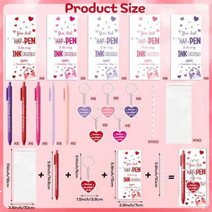 ANGOLIO Valentine's Day Employee Appreciation Gifts - 30 Sets Happy Valentines Bookmarks Pens Heart Keychains Bulk Pink Motivational Thank You Gifts for Team Staff Coworkers Employees Teachers Nurses - style: Valentine's Day