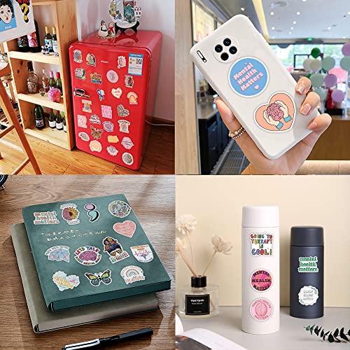 205Pcs Mental Health Stickers Pack for Journals,Water Bottles,Mental Health Matters Awareness Items Waterproof Vinyl Decals Therapist Gifts for Laptops Bumper Book Decorative Doctor Reward Stickers - style: 205 PCS Mental Health Stickers