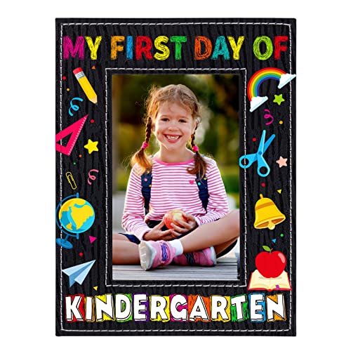 WaaHome My First Day of Kindergarten Picture frame 2026 - First Day of Kindergarten Gifts for Girls Boys, 4x6 Kids 1st Day of Kinder Pre K Photo Frame for Back to School Gifts Room Decor - color: 7-Back to School Kindergarten 4x6