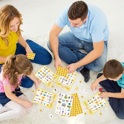 30 Players Bible Bingo Game for Kids - Vacation Sunday School Christian Church Game - Activities Easter Gifts Family Open Day Supplies - color: Bible