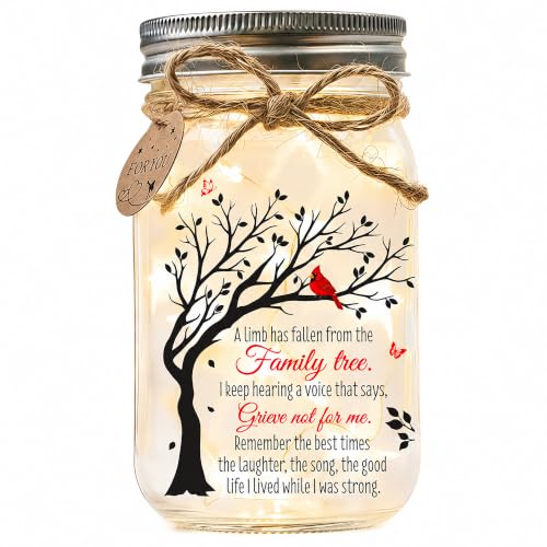 Sympathy Gifts for Loss of Loved One, Cardinal Memorial Gift, Mason Jar - color: Cardinal Memorial