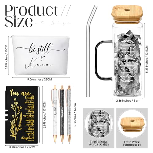 Skylety 6 Pcs Christian Gifts Set for Women Bible Study Supplies, Black - color: Black