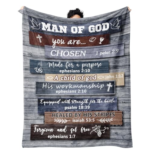 Christian Gifts for Men, Christian Blanket for Men 60"x50" Man of God - color: Christian Gifts for Men, size: 60"x50"