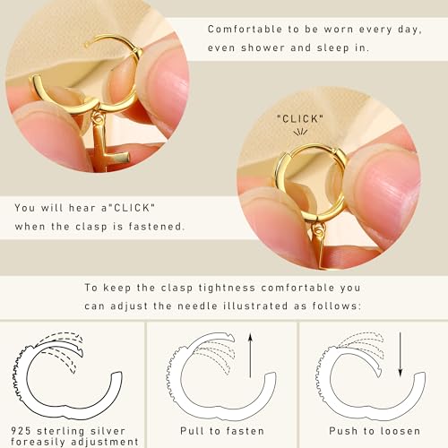 MILACOLATO 925 Sterling Silver Dangle Earrings for Women Hypoallergenic - color: gold-cross