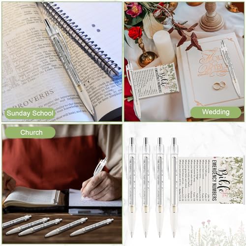 25 Pack Christian Gifts for Women Men, Bible Verse Pens Bulk, Religious Gifts, Bible Emergency Numbers Pens for Church, Sunday School Study, VBS, Women Ministry - style: Emergency Numbers