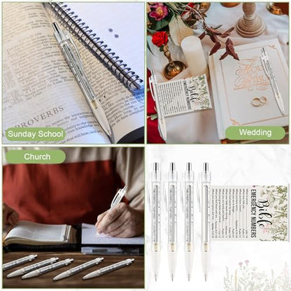25 Pack Christian Gifts for Women Men, Bible Verse Pens Bulk, Religious Gifts, Bible Emergency Numbers Pens for Church, Sunday School Study, VBS, Women Ministry - style: Emergency Numbers