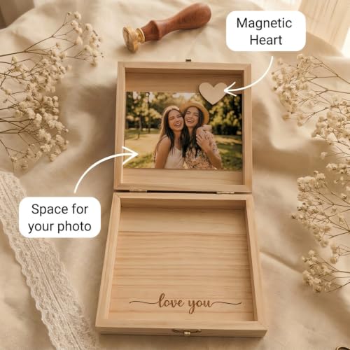 Personalized Wedding Jewelry Wood Keepsake Box for Bride & Groom - color: style-5