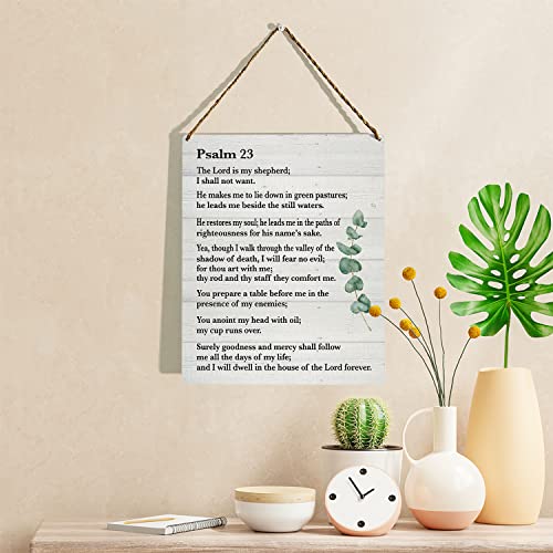 KongMoTree Psalm 23 The Lord is My shepherd Bible Verse Wall Art Sign Christian Psalm Sign Minimalist Modern Scripture Sign Baptism Gift Nursery, 8x10 Inch(GMS619) - color: Psalm 23.