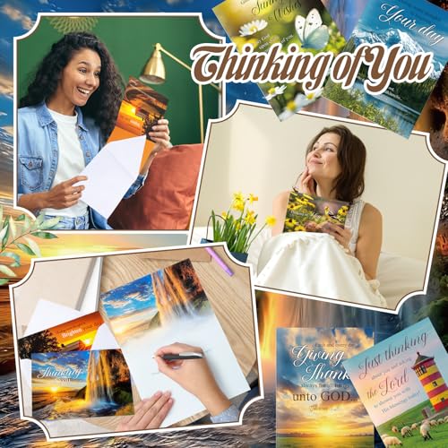 Motiskyy 72 Pack Religious Thinking of You Cards with Envelopes, Classic - style: Classic
