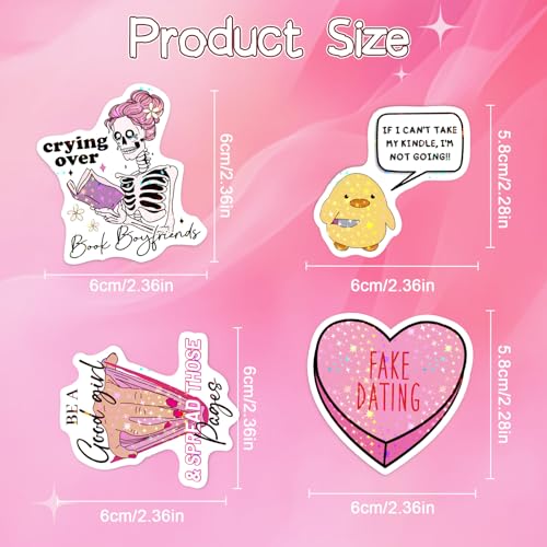 Funny Book Stickers for Adults - 100 Pcs Book Lover Holographic Water Bottle Stickers, Reading Waterproof Scrapbook Decals, Vinyl Sticker for Laptop Phone Journaling Skateboard - style: Funny Book
