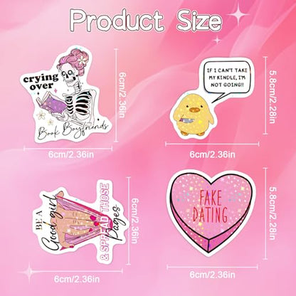 Funny Book Stickers for Adults - 100 Pcs Book Lover Holographic Water Bottle Stickers, Reading Waterproof Scrapbook Decals, Vinyl Sticker for Laptop Phone Journaling Skateboard - style: Funny Book