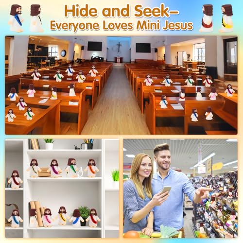 100 Pcs Little Jesus Figures, Jesus Loves You Figures, Mini Jesus in Bulk