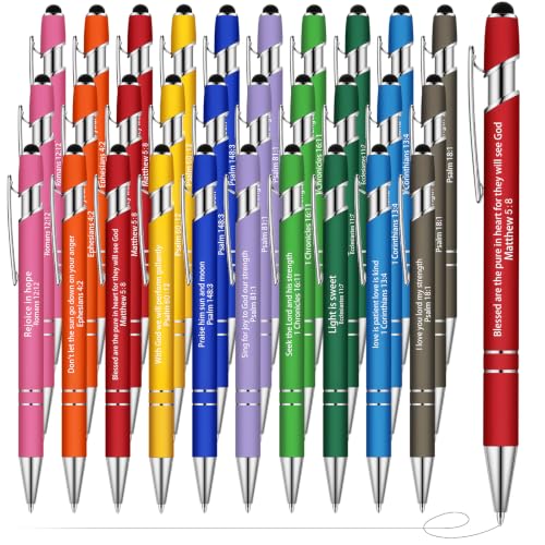Geosar 30Pcs Christian Bible Verse Ballpoint Pen Gift Scripture, Colorful - color: Colorful