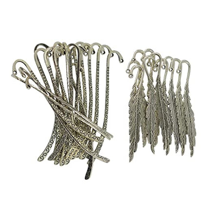 Esquirla 30x Retro Silver Bookmark Metal Charms Pendant for - color: 30pcs Tibetan Silver