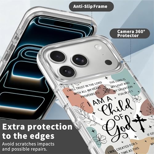 for iPhone 17 Pro/iPhone 18 Pro Case [Compatible with Magsafe],Girls Women Clear Magnetic Case Silicone Shockproof Protective Cover with Pattern Bible Verses - color: Bible Verses, size: iPhone 17 Pro/iPhone 18 Pro