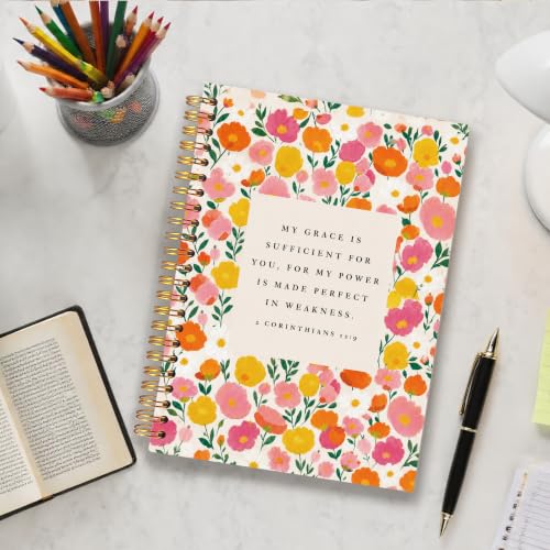 Floral Christian Bible Verse Notebook for Women 5.5x8.3 - color: Floral Christian