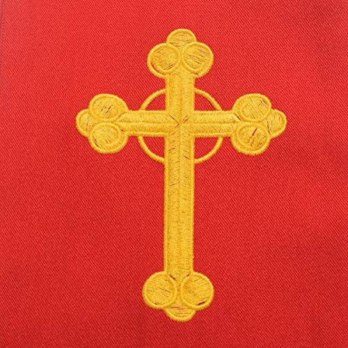 BLESSUME Church Clergy Pastor Cross Embroidered Stole - color: Red 1