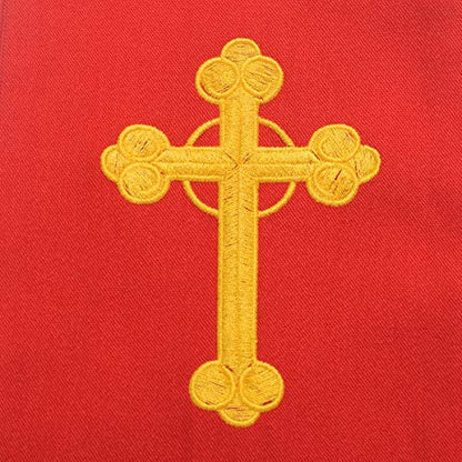 BLESSUME Church Clergy Pastor Cross Embroidered Stole - color: Red 1