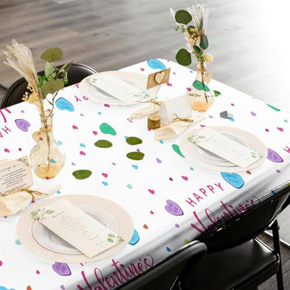 3 Pcs Valentines Day Tablecloth, Disposable Conversation Hearts Table Cover - color: Valentines(2)