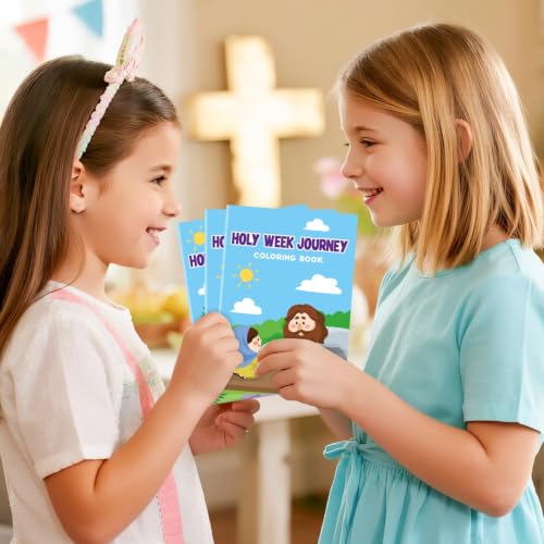 Bulk Easter Coloring Books,24Pcs Holy Week Journey Drawing Booklet for Kids - style: Easter Religious