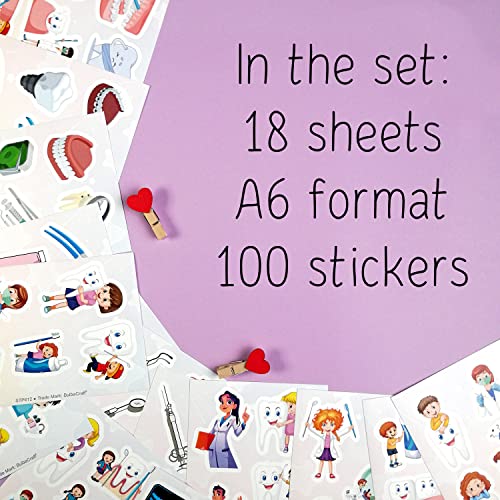 100Pcs Dental Stickers, Dentist for Dental Office, Dentary Office Supplies, Dentary Gifts - color: Dental Stickers