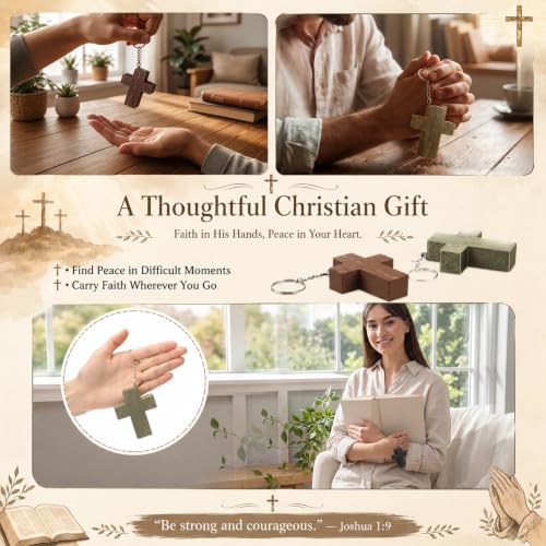 Kenning 12 Pcs Christian Clicker Keychain 3D Fidget Toy - style: Cross