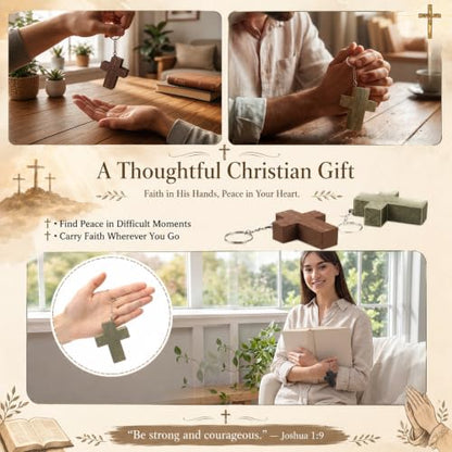 Kenning 12 Pcs Christian Clicker Keychain 3D Fidget Toy - style: Cross