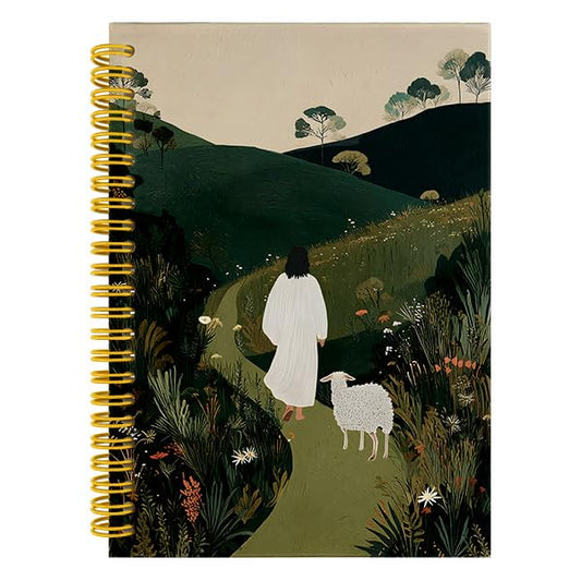 Wagoba Christian Jesus Notebook Journal, Jesus Leaves the 99 Sheep Bible Journal Gifts for Women, Religious Church Notes Spiral Hardcover Notebook for Work Study, 5.5x8.3 Inch - color: Multiple color10