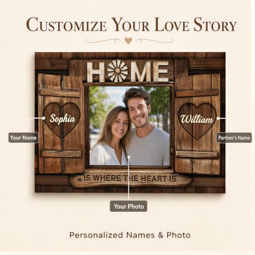 Ipplee Custom Canvas Prints with Your Photos, Romantic Wall Art for Couple - color: Design03