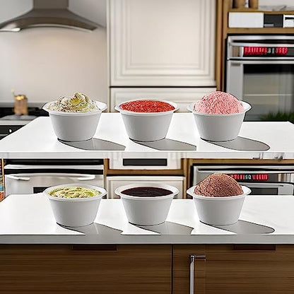 Yesland 200 Pcs 2 oz Natural Bagasse Fiber Cups with Lids, White Paper Tasting Cups Disposable Sample Food Cup, Sauce Containers for Snack Tasting Charcuterie(200 Cups & 200 Lids) - color: White