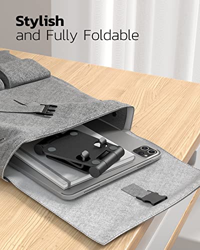 Nulaxy 2 Pack Aluminum Dual Folding Cell Phone Stanr for Desk, Black&Black - color: C-Black