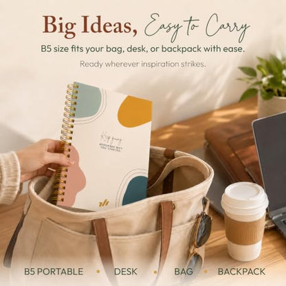 300-Page Hard Cover Notebook with Affirmations - B5 Spiral Bound - color: Keep Going