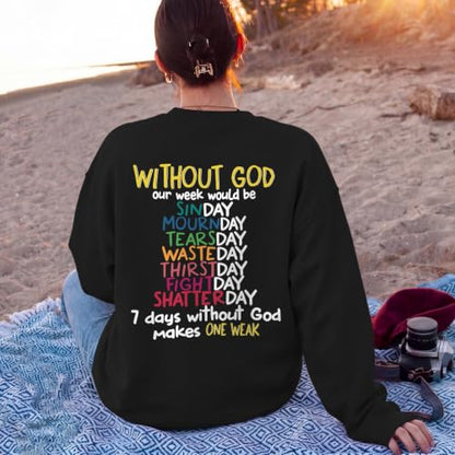 Christian Sweatshirts for Women God Jesus Sweatshirt Faith Bible Verse Crewneck Religious Inspirational Pullover Top - color: Black, size: Small