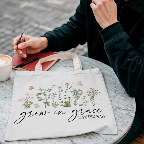 FBB Christian What's the Best that Could Happen Inspirational Tote Bag - color: Grow in Grace