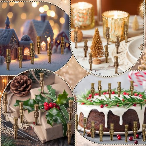 Civaner 50 Mini Christmas Nutcracker Figurines, Tiny Brass Christmas Decor - style: Nutcracker