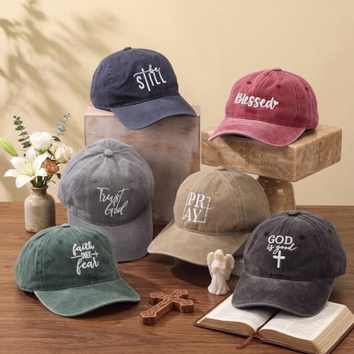 6/12 Pack Christian Hats Bulk for Men Women - style: Cross 3