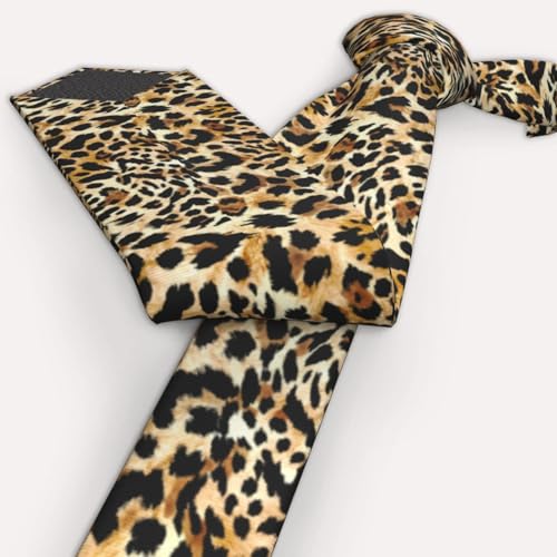 Men's Neckties, Novelty Printed Skinny Tie for Work Casual Party - color: Leopard