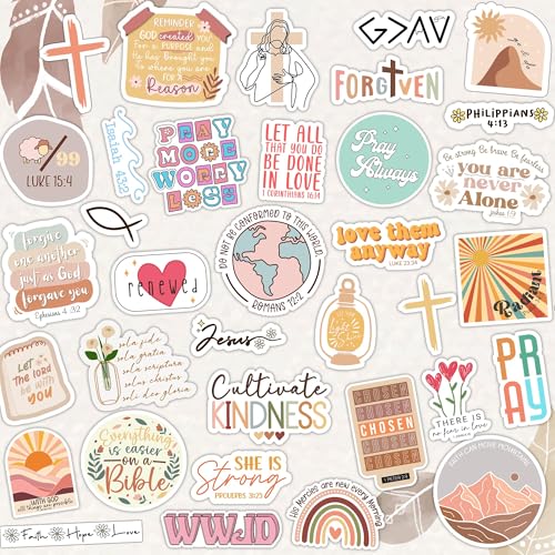 123 PCS Christian Bible Verse Stickers by Puraesla – Scripture Inspiring Journaling & Religious Study Decals for Water Bottles, Laptops, Notebooks – Vinyl Waterproof