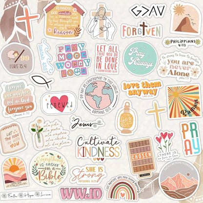 123 PCS Christian Bible Verse Stickers by Puraesla – Scripture Inspiring Journaling & Religious Study Decals for Water Bottles, Laptops, Notebooks – Vinyl Waterproof