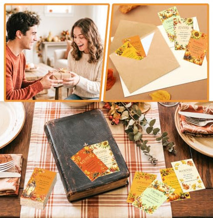 100Pcs Thanksgiving Bible Verse Cards, Assorted Fall Scripture Prayer Cards - style: Fall