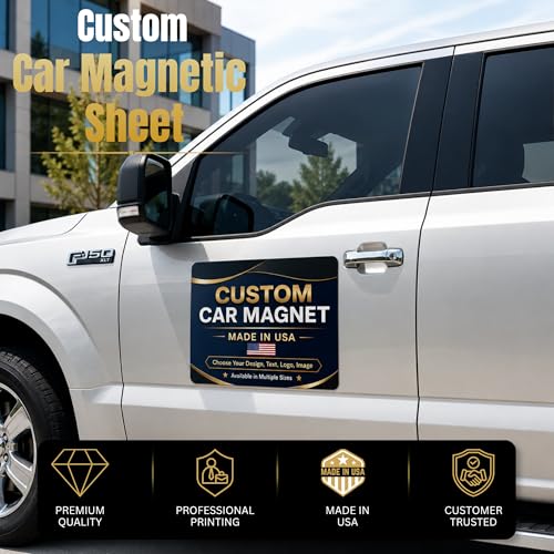 custom die cut magnets for cars outside - BCB vehicle magnets Printed in USA - color: Magnetic Car Sheet