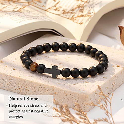 Cross Bracelet, To Mens Boys Christian Gifts for Birthday Christmas - style: Confirmation-7inch