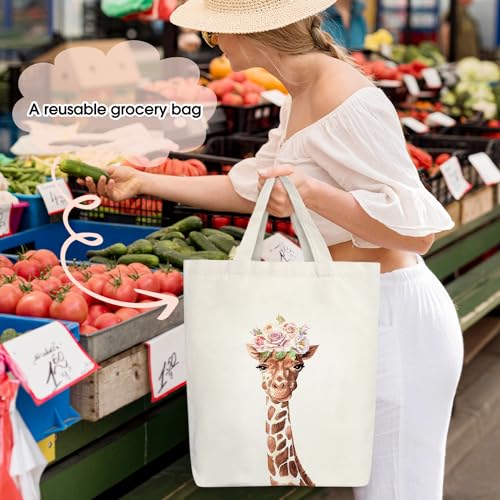 Doreen's Boutique Aesthetic Canvas Handbag Tote Bag - style: Giraffe