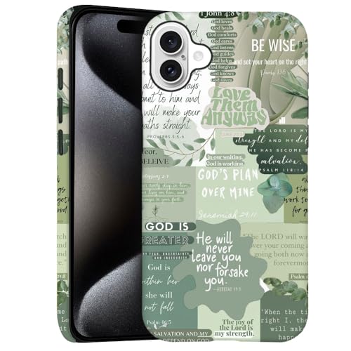 Case for iPhone 16 - Slim Fit Anti-Scratch Phone Case for Girl Women - Bible Verses Christ Jesus God (Frosted) - color: Bible Verses Christ Jesus God, size: iPhone 16